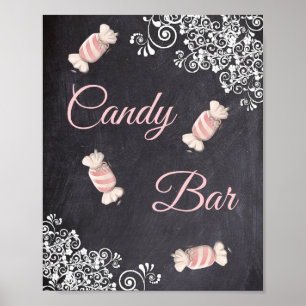 Póster Poster de Chalkboard Look Boda Candy Bar