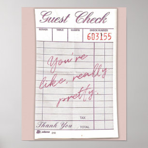 Póster Poster de cheque de invitado de Bonito real