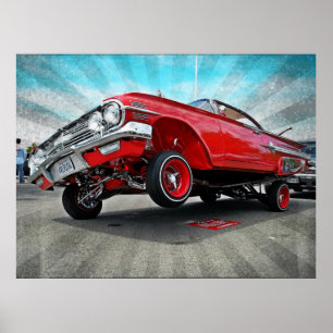 Póster poster De Chevy Impala Lowrider En 1960