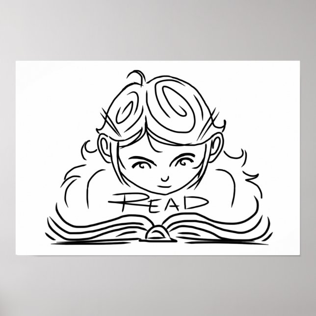 Póster Poster de Chica de lector (Frente)