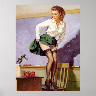Póster Poster de Chica de Pin Up, profesor travieso