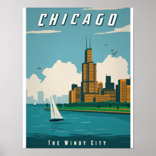 Póster Poster de Chicago antiguo