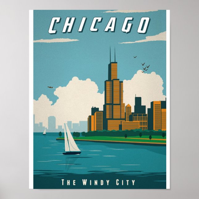 Póster Poster de Chicago antiguo (Frente)