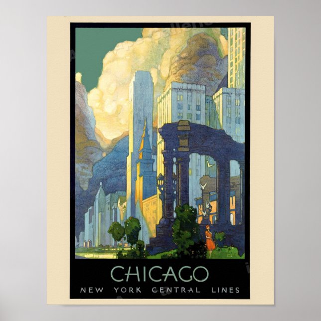 Póster Poster de Chicago antiguo (Frente)