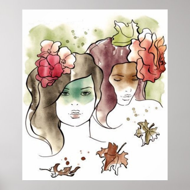 Póster Poster de Chicas de otoño (Frente)
