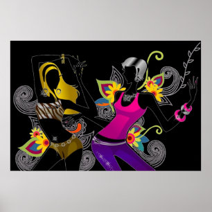 Póster Poster de Chicas de Silhouette bailando