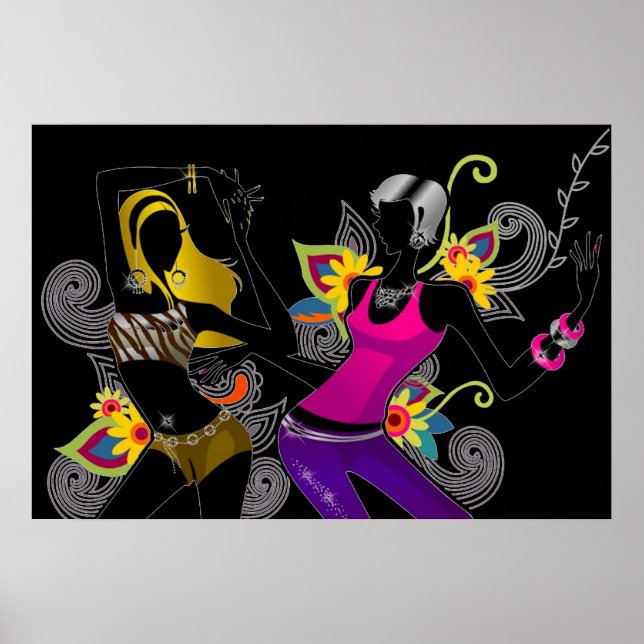 Póster Poster de Chicas de Silhouette bailando (Frente)