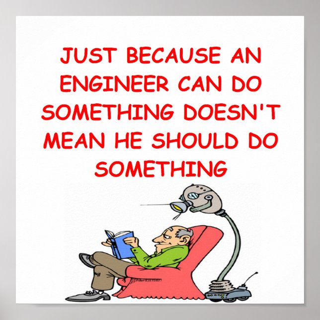 Póster poster de chiste ingeniero (Frente)