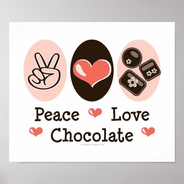Póster Poster de chocolate con amor por la paz (Frente)