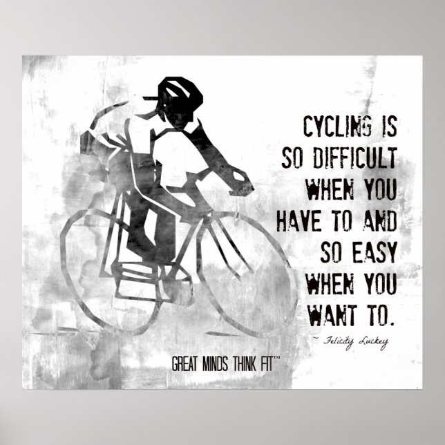 Póster Poster de ciclismo, actitud e inspiración (Frente)