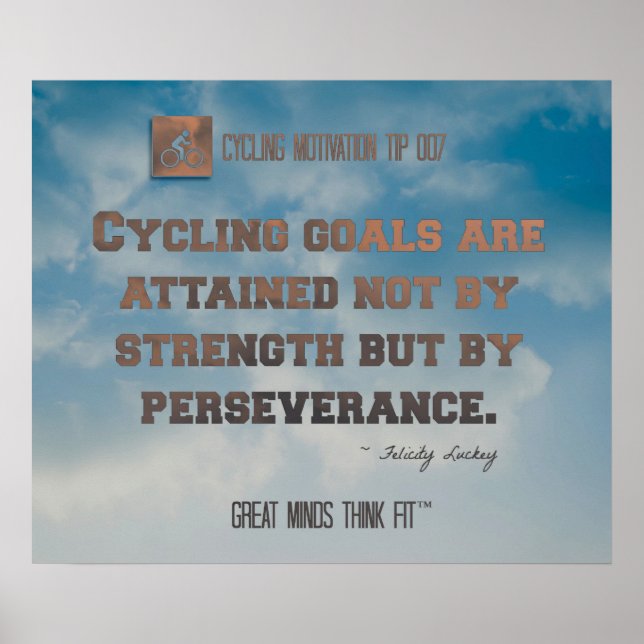 Póster Poster de ciclismo con cielo azul y cotización 007 (Frente)