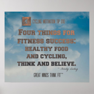 Póster Poster de ciclismo con cielo azul y presupuesto 01