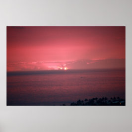 Póster Poster de cielo azul rosado