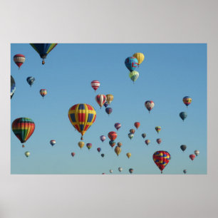 Póster Poster de cielo con globo aerostático relleno