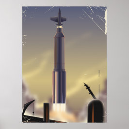 Póster Poster de ciencia ficción vintage de Flight To Mar