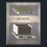 Póster Poster de ciencias de la materia de unidades<br><div class="desc">Llamar la atención sobre la importancia de usar unidades en la investigación científica con este poster gracioso y bien diseñado,  atendiendo a los amigos del chocolate dentro de todos nosotros. Es perfecto para escuelas secundarias,  secundarias,  colegios y centros de estudio.</div>