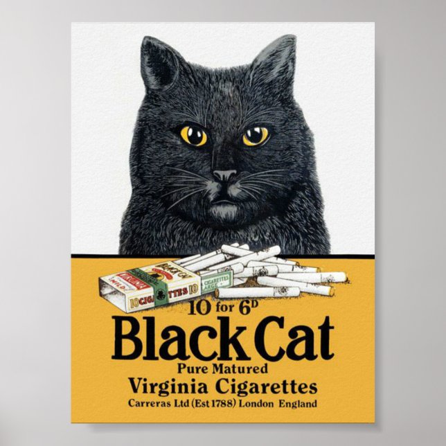 Póster Poster de cigarrillos de gato negro (Frente)