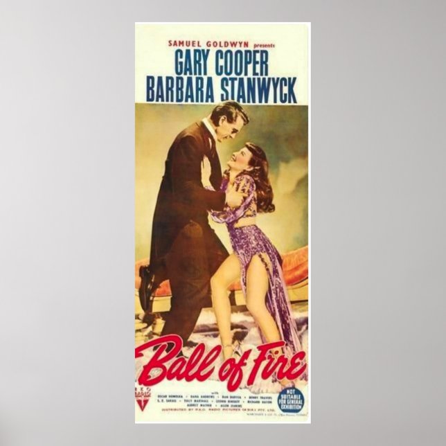 Póster poster de cine "Ball of Fire" (Frente)