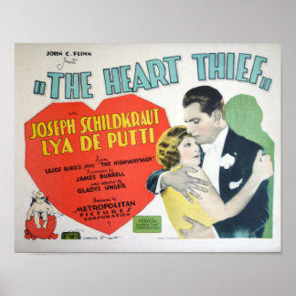 Póster poster de cine clásico de moda "The Heart Thief"