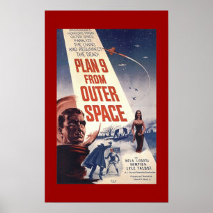 Póster Poster de cine clásico "Plan 9 desde el espacio ul