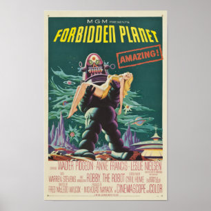 Póster Poster de cine de planeta prohibido
