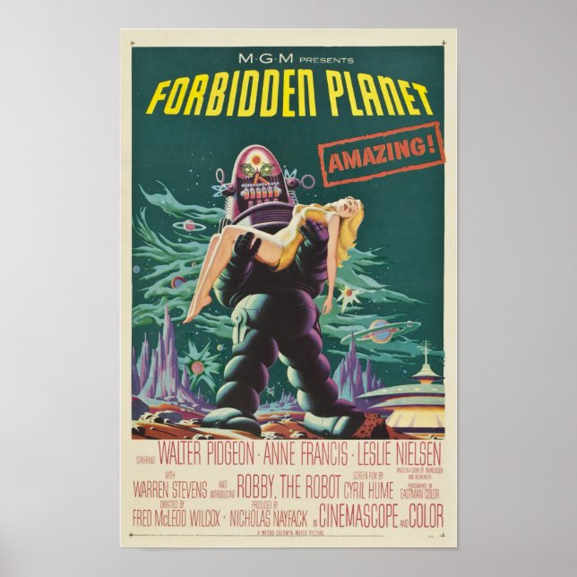 Póster Poster de cine de planeta prohibido (Frente)