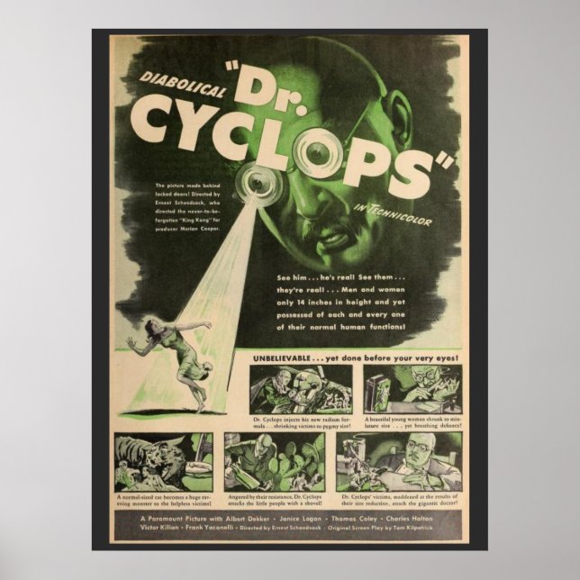 Póster Poster de cine Dr. Cyclops (Frente)