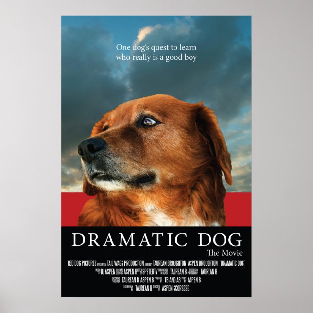 Póster poster de cine falso "Dramatic Dog" (Frente)
