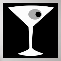 Poster de cine Noir Martini Glass