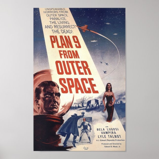 Póster Poster de cine "Plan 9 desde el espacio ultraterre (Frente)