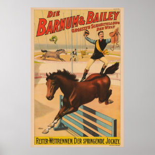 Póster Poster De Circo Alemán De Un Hombre En Caballo