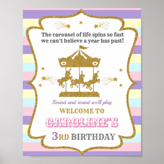 Póster Poster de circo Chica fiesta de bienvenida (Frente)