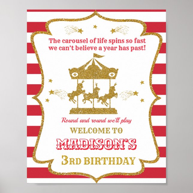 Póster Poster de circo Chica fiesta de bienvenida (Frente)