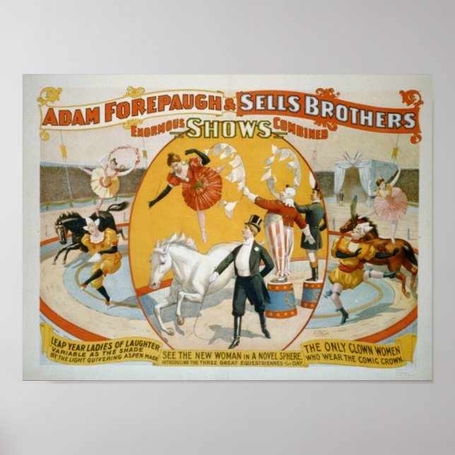 Póster Poster de circo de mujeres de payasos de Año Salto (Frente)