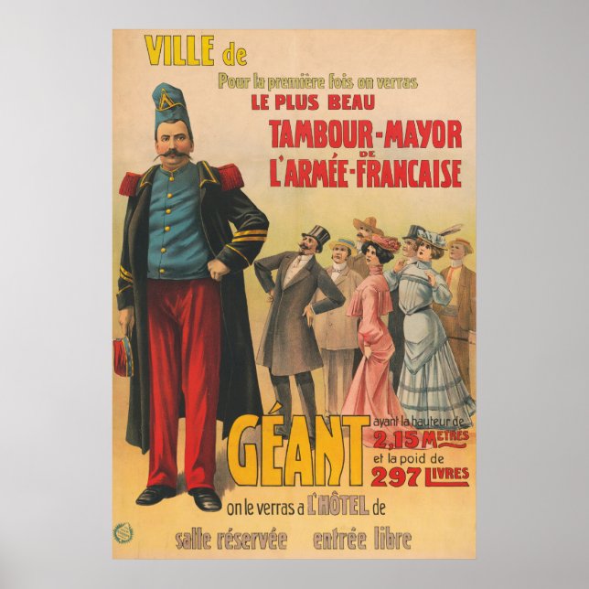 Póster Poster De Circo De Multitud Admirando A Un Soldado (Frente)