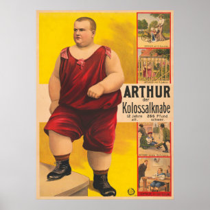 Póster Poster De Circo Vintage De Arthur El Niño Colosal