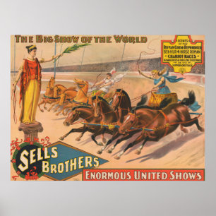 Póster Poster De Circo Vintage De Una Carrera Romana De C