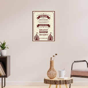 Póster Poster de circo vintage - Tiendas y estrellas maje