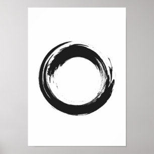 Póster Poster de círculo de zen acuarela