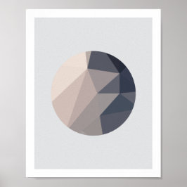 Póster Poster de círculo rosa y gris abstracto 1