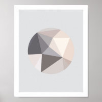 Poster de círculo rosa y gris abstracto 2