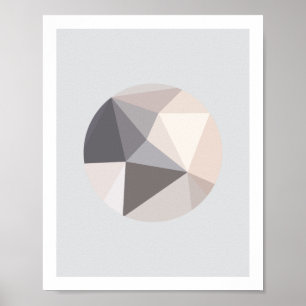 Póster Poster de círculo rosa y gris abstracto 2
