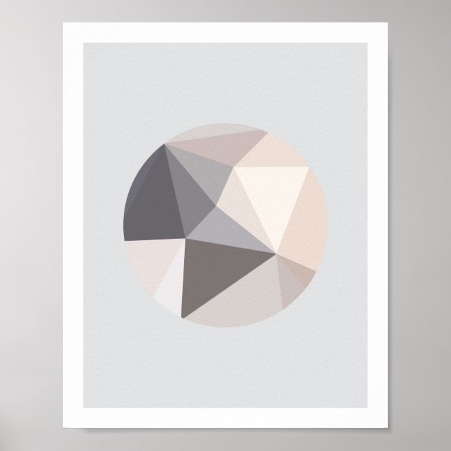 Póster Poster de círculo rosa y gris abstracto 2 (Frente)