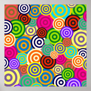 Póster Poster de círculos hippie