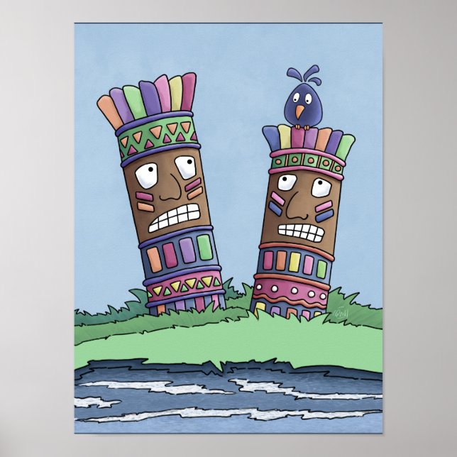 Póster Poster de ciruelas de pájaro de Tiki (Frente)