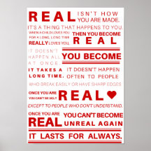 Poster de cita real de conejo de velveteen (rojo)