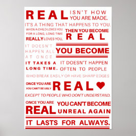 Póster Poster de cita real de conejo de velveteen (rojo)