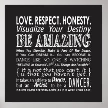 Poster de citas de baile inspirador - Negro
