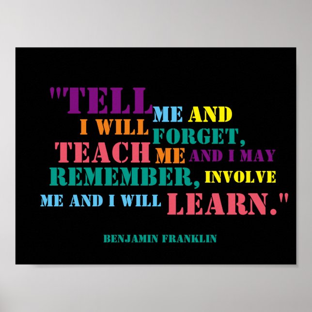 Póster Poster de citas de Benjamin Franklin inspirador (Frente)