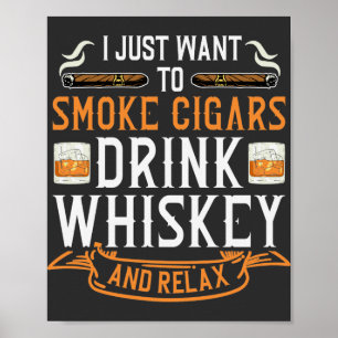 Póster Poster de citas de Cigar y Whiskey